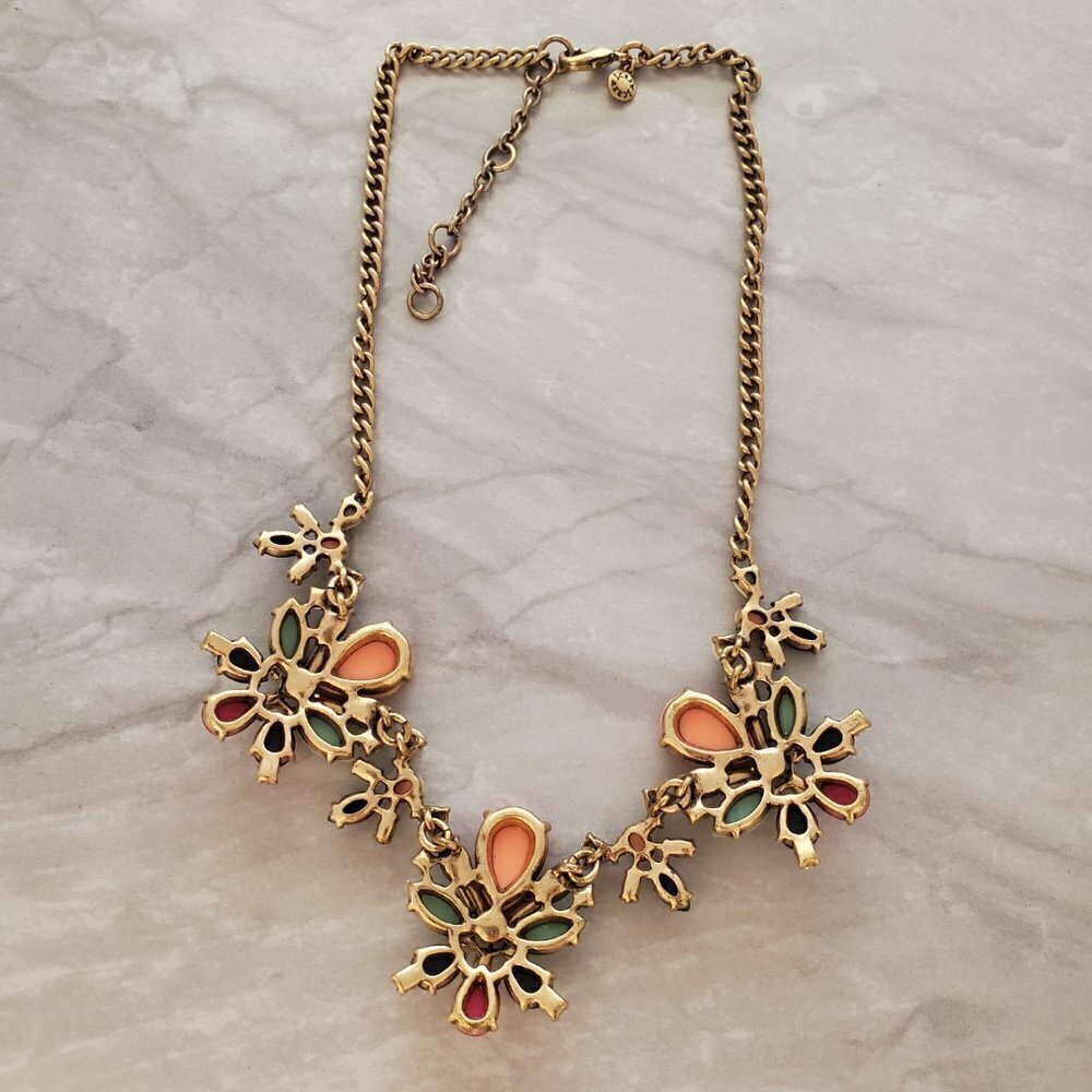 ✨ J.Crew Rhinestone Crystals Cluster Stacked Colorful Statement Necklace ✨ - Picture 11 of 15
